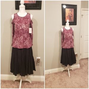 HALSTON COLD SHOULDER TOP